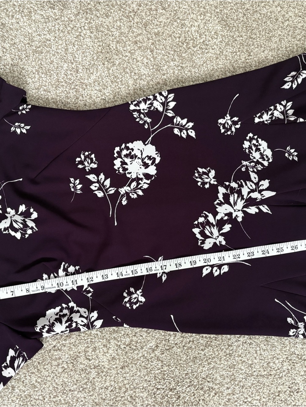 Lauren by Ralph Lauren Purple Floral Fit-and-Flare Midi Dress - Picture 8 of 8